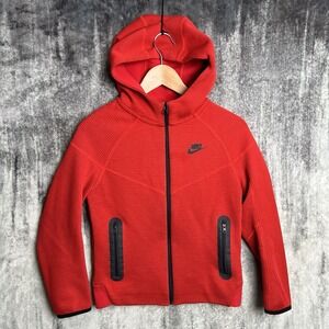 Red Nike Tech Youth Medium Hoodie Boys Kids Zip Up Jacket